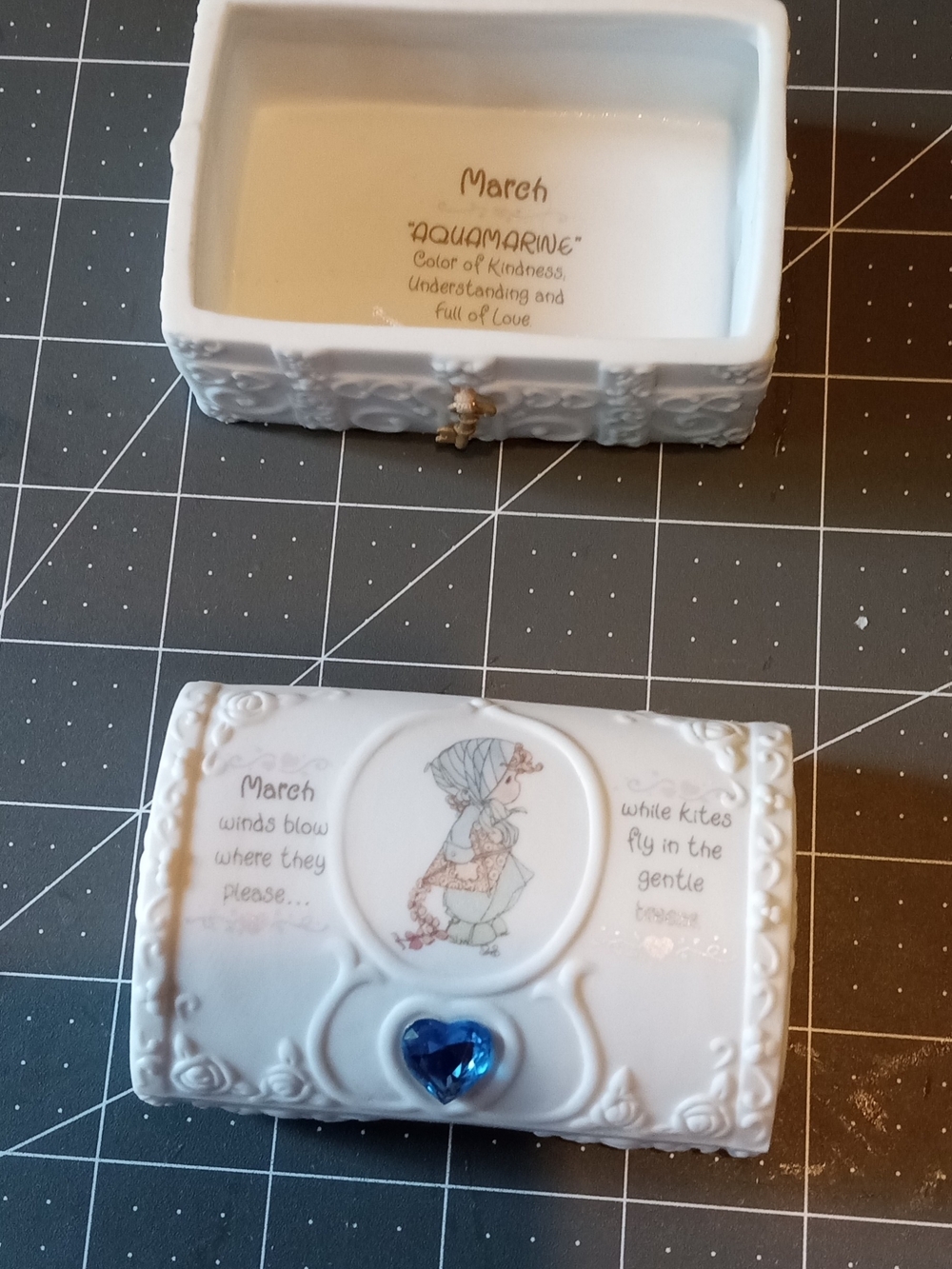 Precious Moments 1995 Hope Chest With Birthstone March - Picture 10 of 12